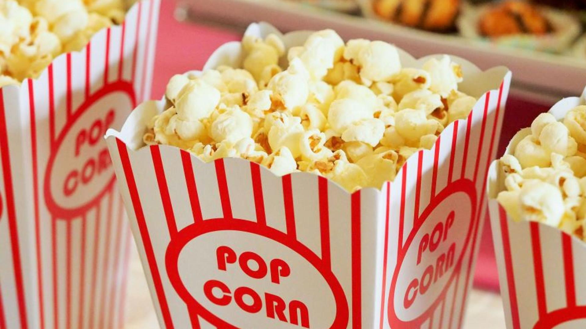 popcorn in old theatre containers
