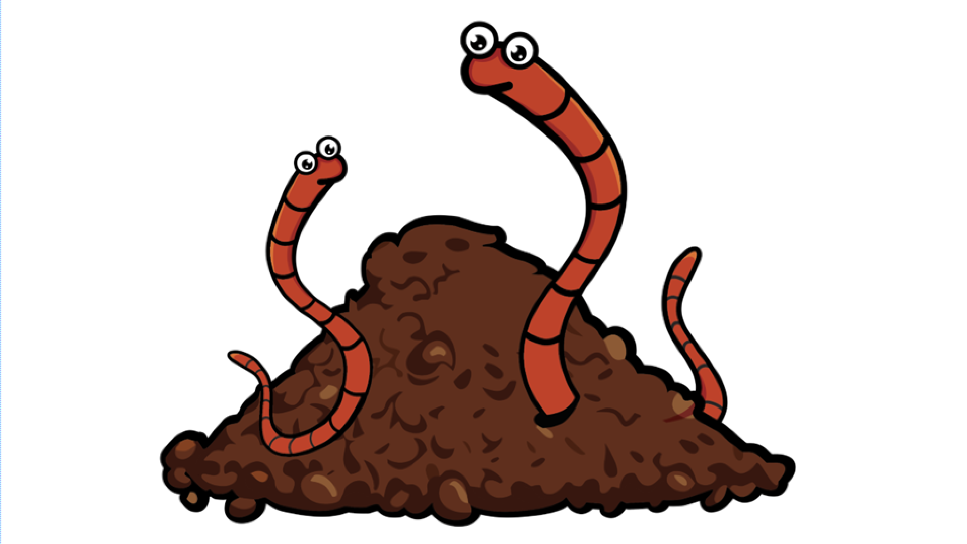 Cartoon worms and soil 